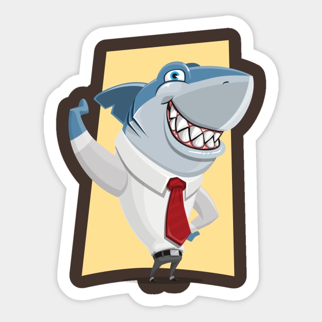 Well Dressed Shark Sticker by PatrioTEEism